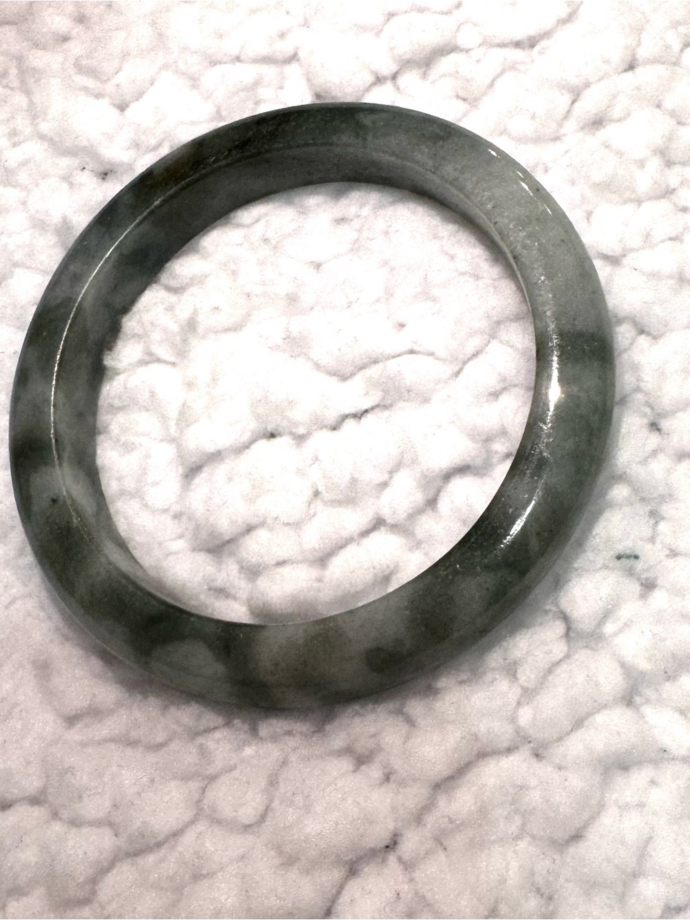 Nature Untreated Burmese Jadeite Bangle Floating Flowers Jade Bracelet